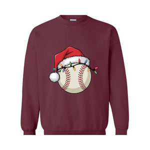 Christmas Baseball Sweatshirt, Santa Sports Sweater, Baseball Lover Sweat, Christmas Sport Shirt