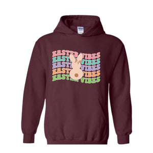 Easter Vibes Hoodie, Happy Easter Sweater, Easter Bunny, Easter Holiday Hoodie, Easter Gifts