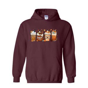 Fall Autumn Coffee Hoodie, Pumpkin Spice Hoodie, Coffee Lover Hoodie, Autumn Hoodie, Thanksgiving Gift