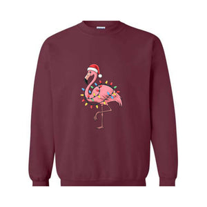 Christmas Flamingo Sweatshirt, Holiday Tee