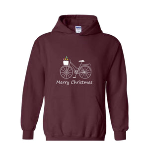 Bike Sweatshirt, Christmas Sweatshirt, Bike Floral Sweatshirt, Album Sweatshirt , Bike with Stars and chRistmas tree Sweatshirt