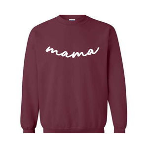 Custom Mama Sweatshirt with Kid Name on Sleeve, Personalized Mom Sweatshirt, Minimalist Momma Sweater, Gift for Mothers Day, Mama Crewneck