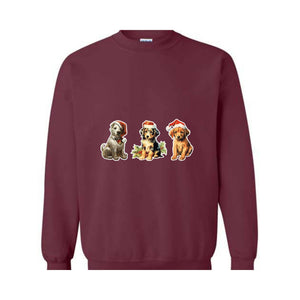 Christmas Dogs Sweatshirt, Vintage Christmas Sweatshirt, Vintage Dogs Sweatshirt, Cute Christmas Dogs, Dog Lover Sweatshirt