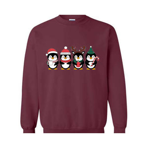 Penguin Christmas Sweatshirt, Cute Penguin Sweat, Penguin Lover Sweatshirts, Christmas Gift, Animal Lover Gift