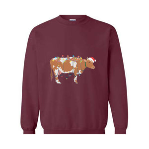 Christmas Cow Sweatshirt, Country Sweatshirt, Country Xmas Sweatshirt, Farm Christmas Sweatshirt, Cow Lover Sweatshirt, Christmas Gift