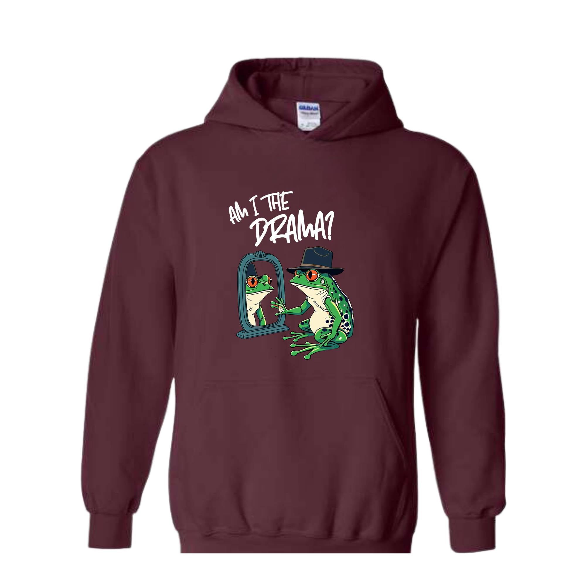 Am I The Drama Hoodie, Funny Frog Sweatshirt, Frog Hoodie, Retro Sassy Sweatshirt, Mental Health Hoodie, Funny Frog Lover Sweater