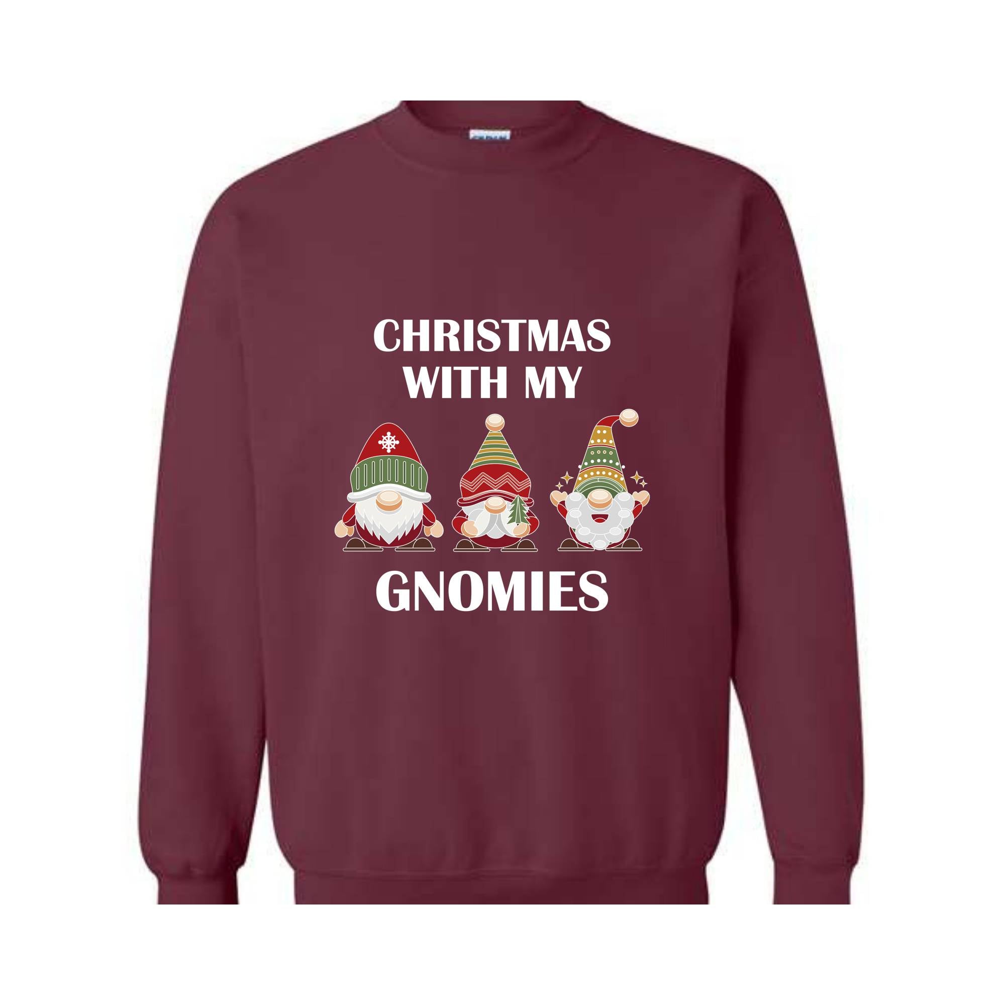 Christmas With My Gnomies Sweatshirt, Gnome Sweatshirt, Gnome Lover Gift, Festive Holiday Sweatshirt, Christmas Sweatshirt