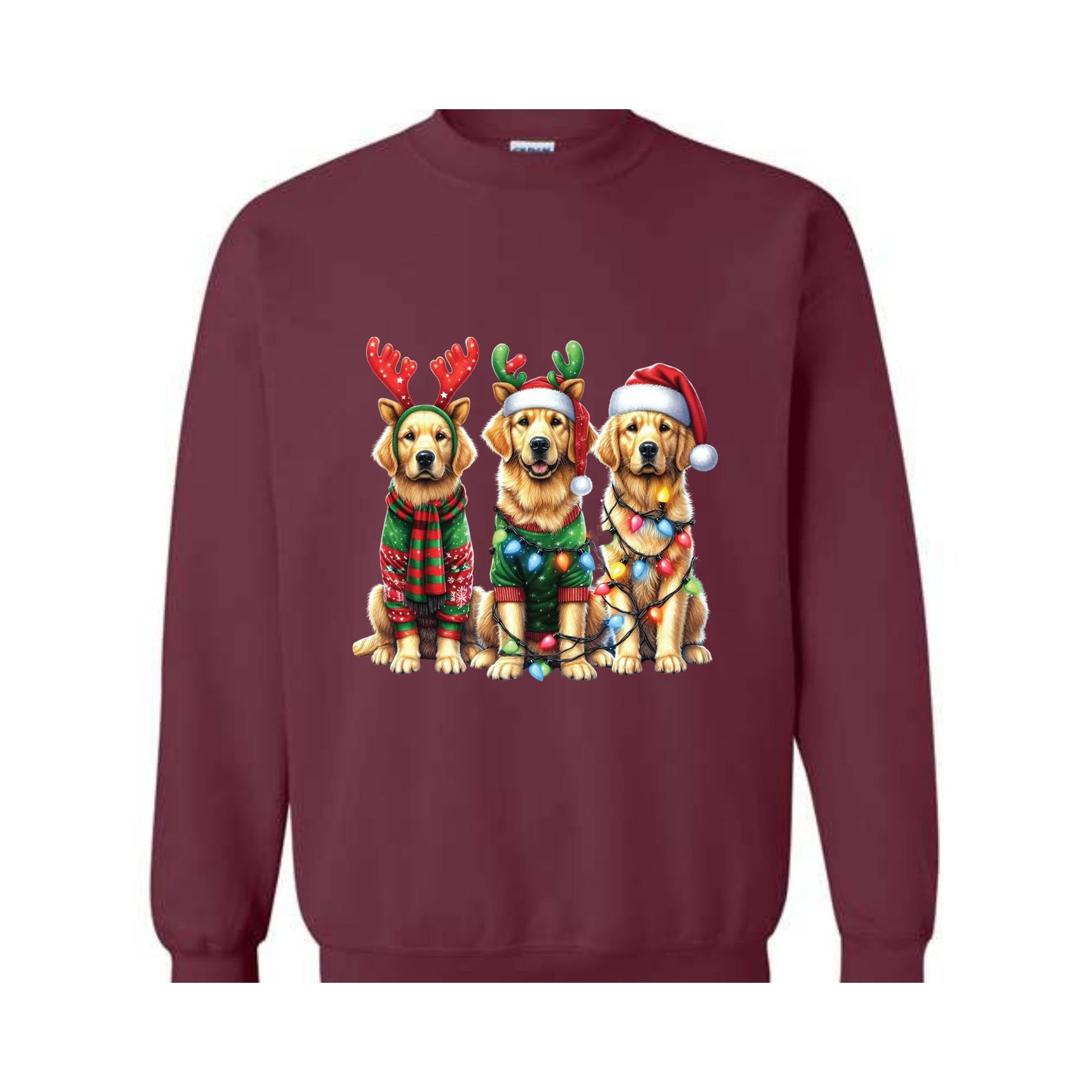 Golden Retriever Christmas Sweatshirt, Dog Christmas Sweatshirt, Golden Mom Shirt, Dog Lover Gift, Holiday Sweatshirt, New Year Sweatshirt