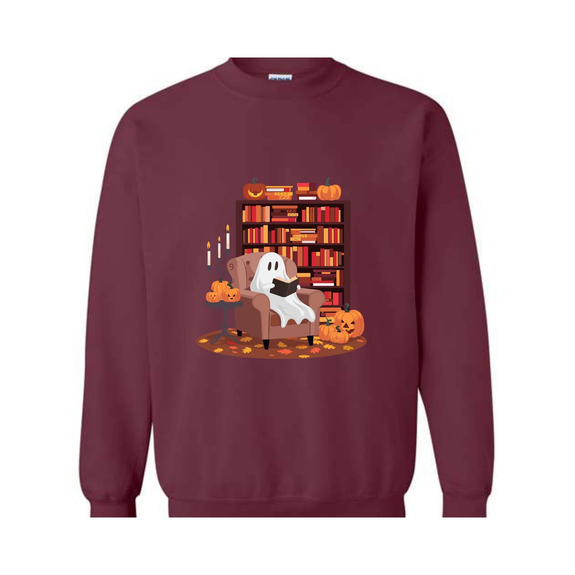 Ghost Reading Books Sweatshirt, Librarian Ghost Halloween, Halloween Teacher Sweat, Halloween Shirt, Teacher Gift, Boo School