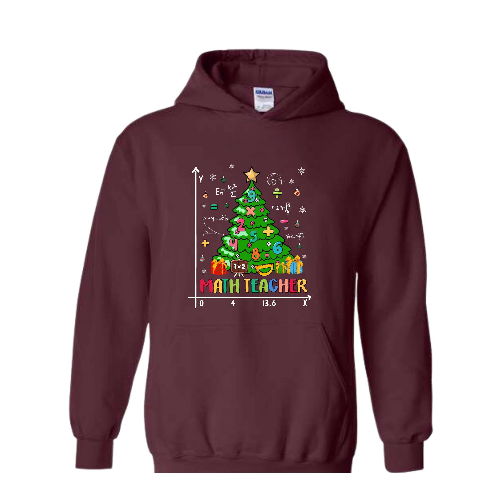 Christmas Tree Math Teacher Sweatshirt, Math Teacher Lover, Teaching Math Hoodie, Mathematics Sweatshirt, Math Christmas Sweater