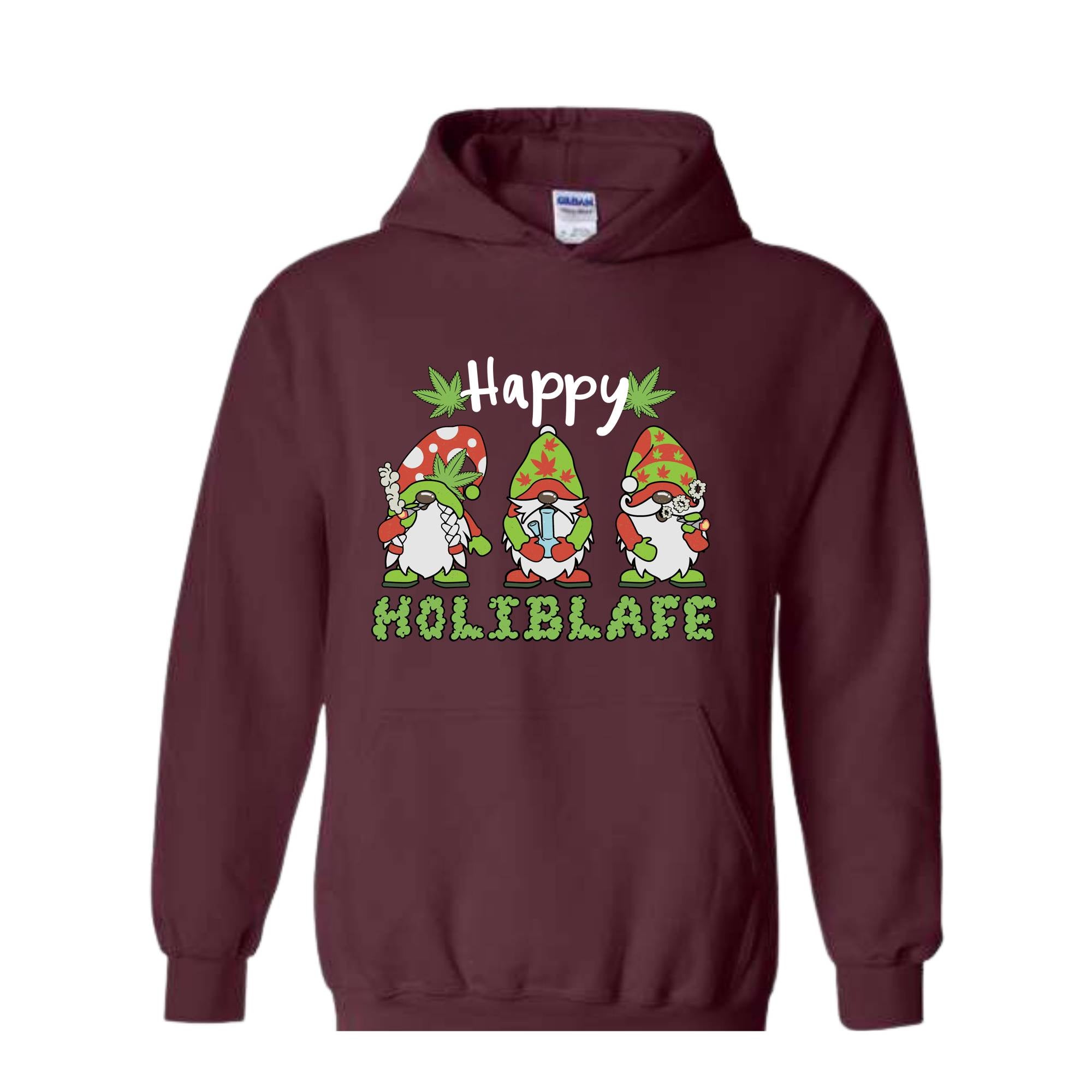 Happy Holiblafe Hoodie, Christmas Hoodie, Christmas Weed Sweater, Merry Weedmas Hoodie, Funny Christmas Sweater