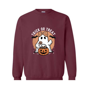 Trick or Treat Sweatshirt, Halloween , Halloween Ghost, Funny Halloween Shirt, Trendy Halloween Shirt, Spooky Halloween Shirt