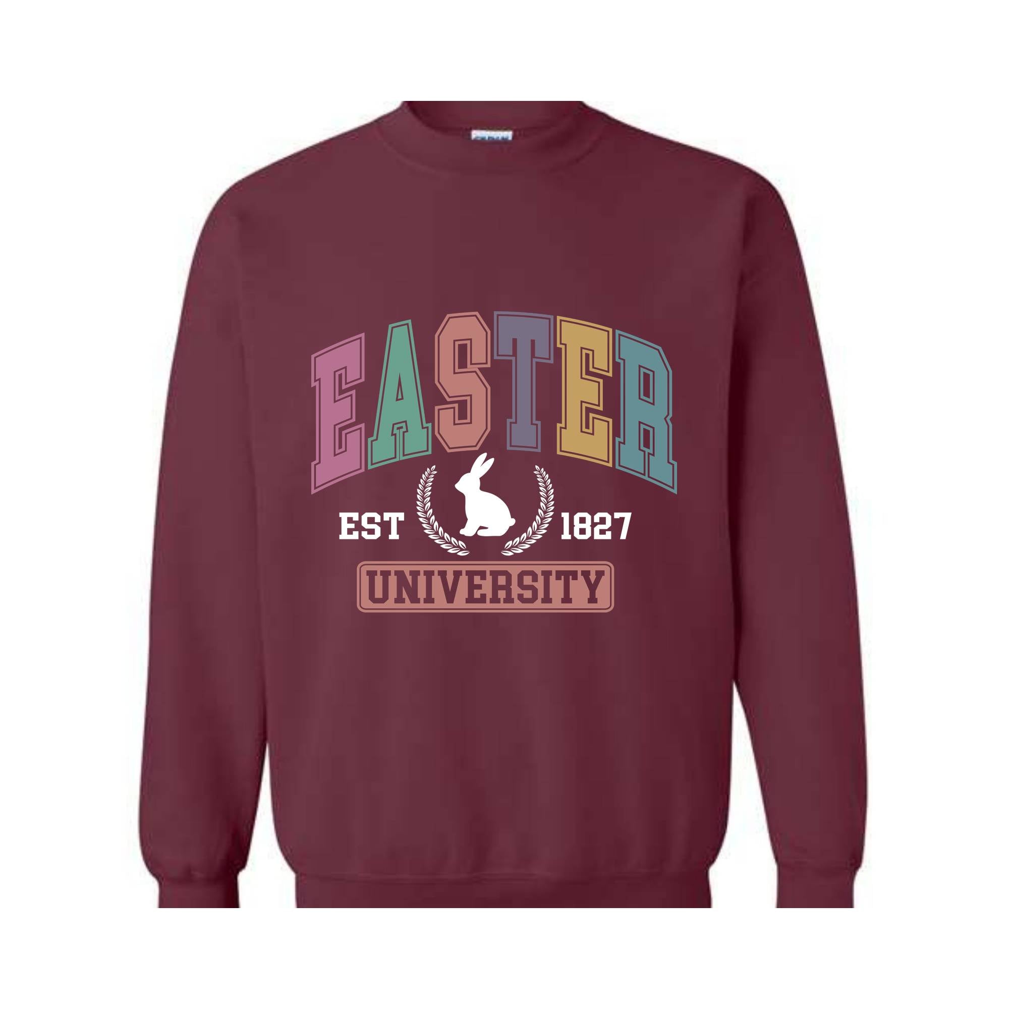 Easter University Sweatshirt, Easter Sweatshirt, College Sweatshirt, Happy Easter Day, Bunny Sweatshirt, Rabbit Sweatshirt, Easter Crewneck