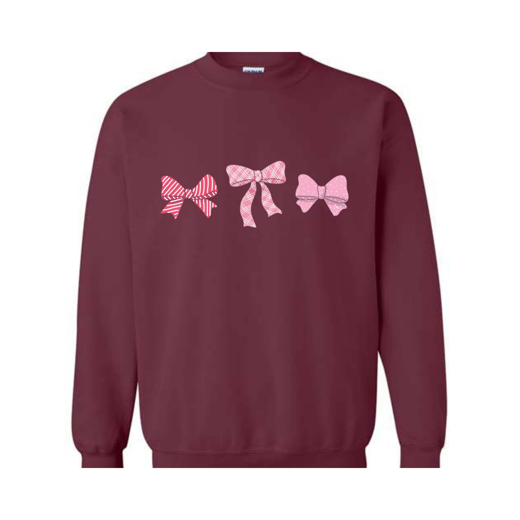 Cute Pink Ribbons Sweatshirt, Pink Bows Sweatshirt, Coquette Bows Core Sweatshirt, Pink Sweatshirt, Pink Core Hoodie