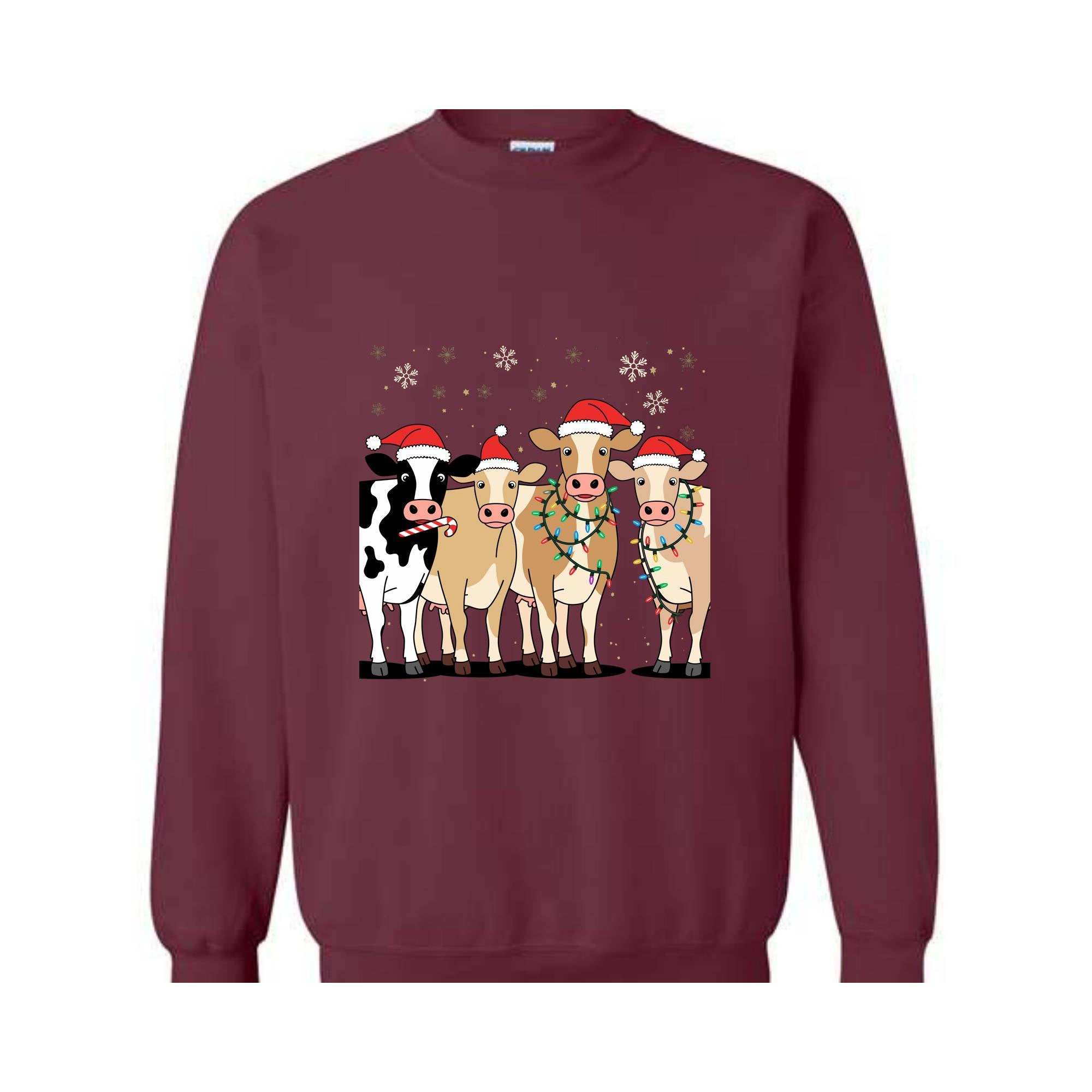 Christmas Cow Sweatshirt, Cow Lover Gift, Funny Christmas Hoodie, Holiday Hoodie, Farm Christmas Hoodie, Cow Hoodie, Christmas Hoodie