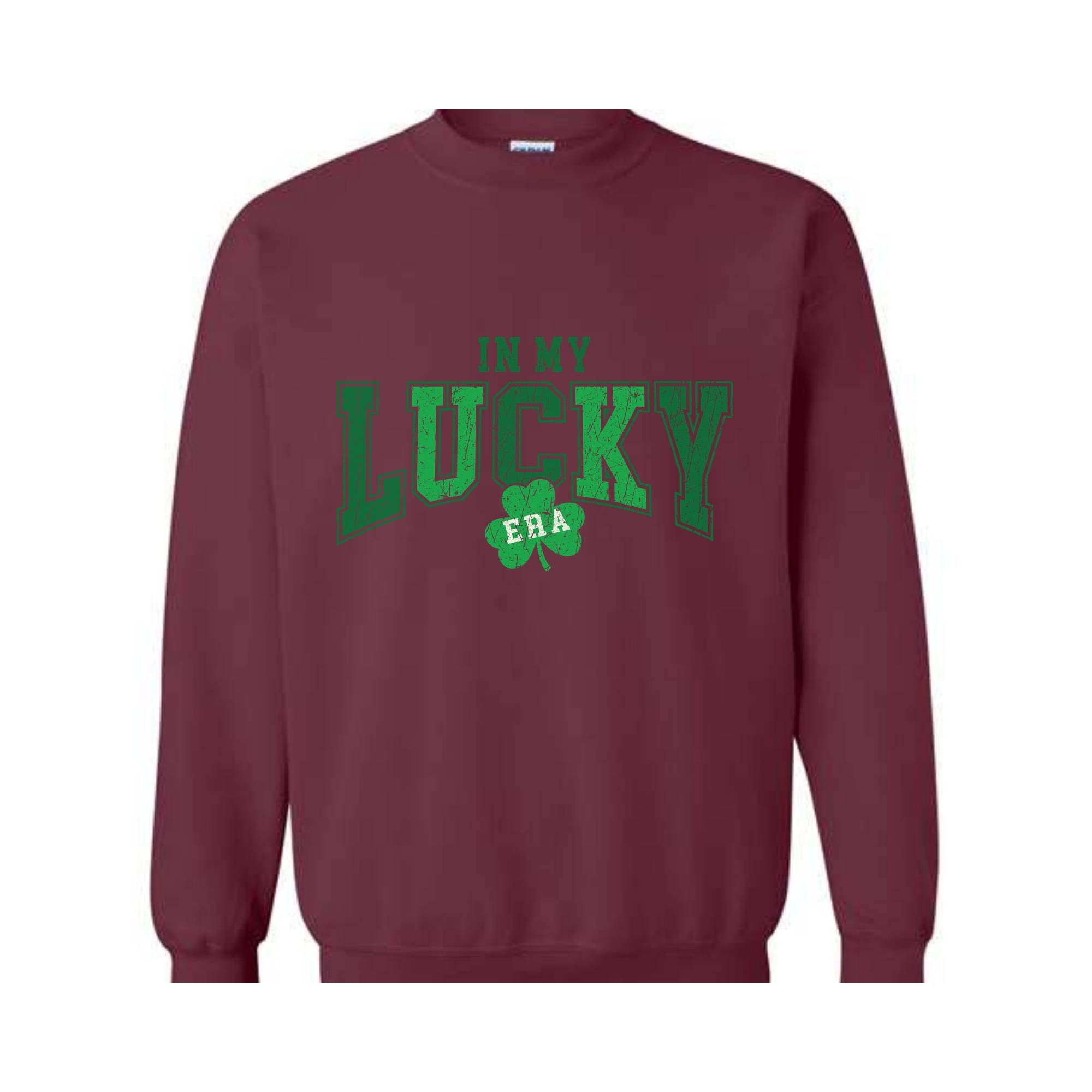 In My Lucky Era Sweatshirt, Saint Patrick Day Sweatshirt, Irish Sweatshirt, Shamrock Sweatshirt, Irish Day Gift, Lucky Sweatshirt,