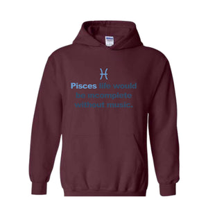 Pisces Zodiac Sign Cozy Hoodie, Astrology Inspired Pullover, Perfect Birthday Gift for Pisces, Birthday Custom