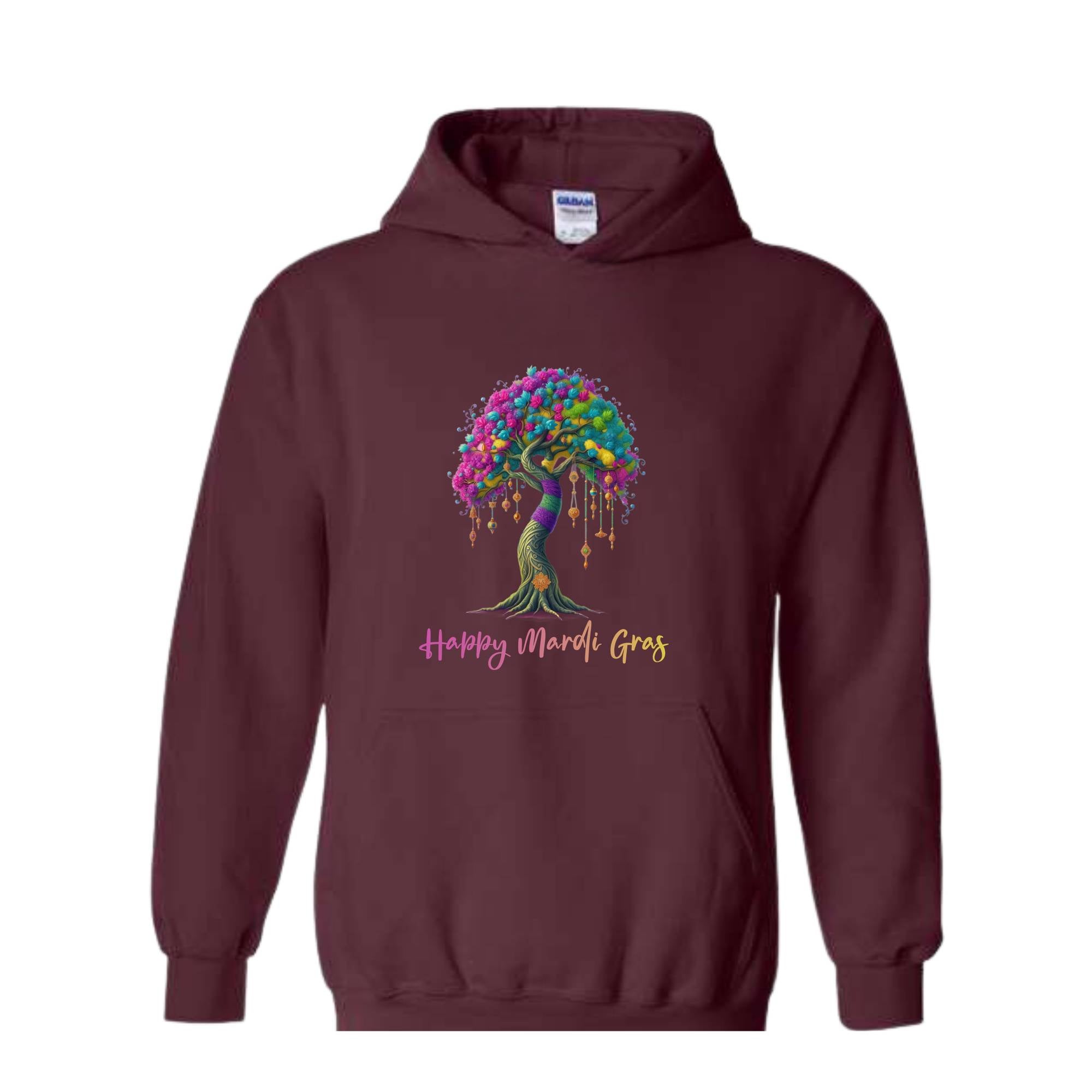 Mardi Gras Tree Sweatshirt, Retro Mardi Gras Louisiana Sweater, Happy Mardi Gras Hoodie, Fat Tuesday Sweatshirt, Mardi Gras Carnival Gift