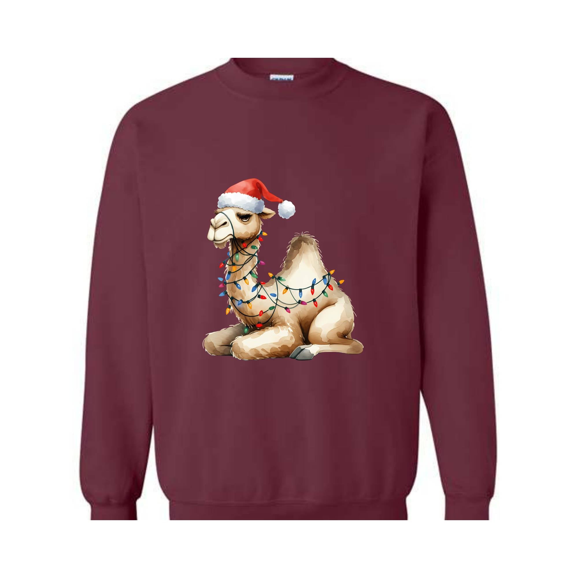 Camel Christmas Sweatshirt, Christmas Sweater, Camel Sweatshirt, Camel Lover Gifts, Camel Christmas Lights Hoodie, Camel Sweatshirt