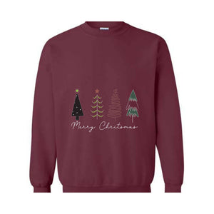 Merry Christmas Sweatshirt, Christmas Trees Shirt, Christmas Tee, Christmas Sweatshirt, Cute trees Christmas Shirt,, Christmas Tree