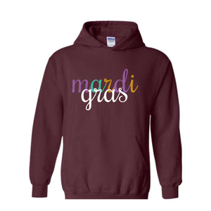 Retro Mardi Gras Hoodie, Mardi Gras Sweatshirt, New Orleans Sweatshirt, Fat Tuesday Outfit, Women Mardi Gras Sweatshirt, Mardi Gras Sweater