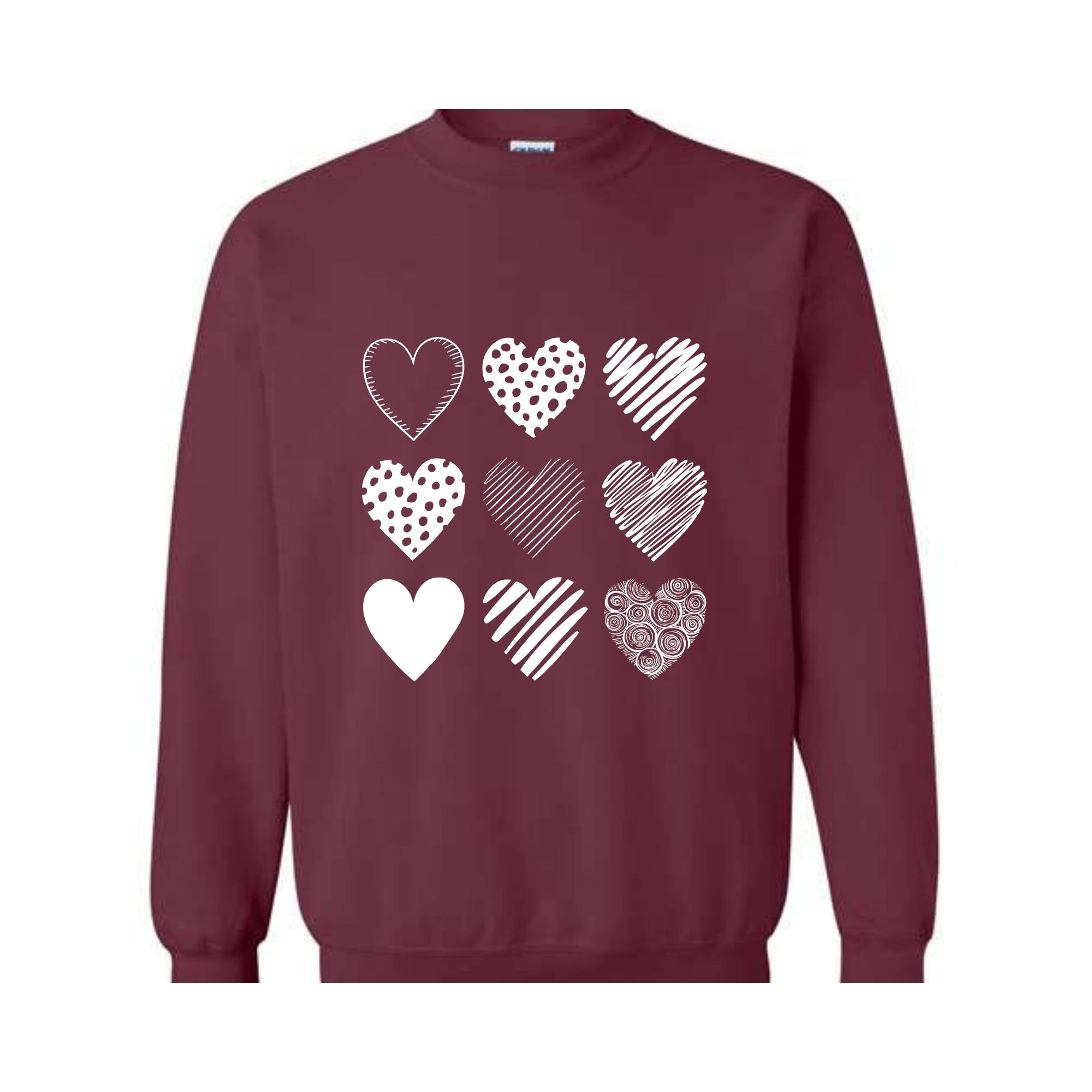 Cute Valentine Hearts Sweatshirt, Valentines Day , Valentine , Cute Valentine Gift, Cute Valentines Gift