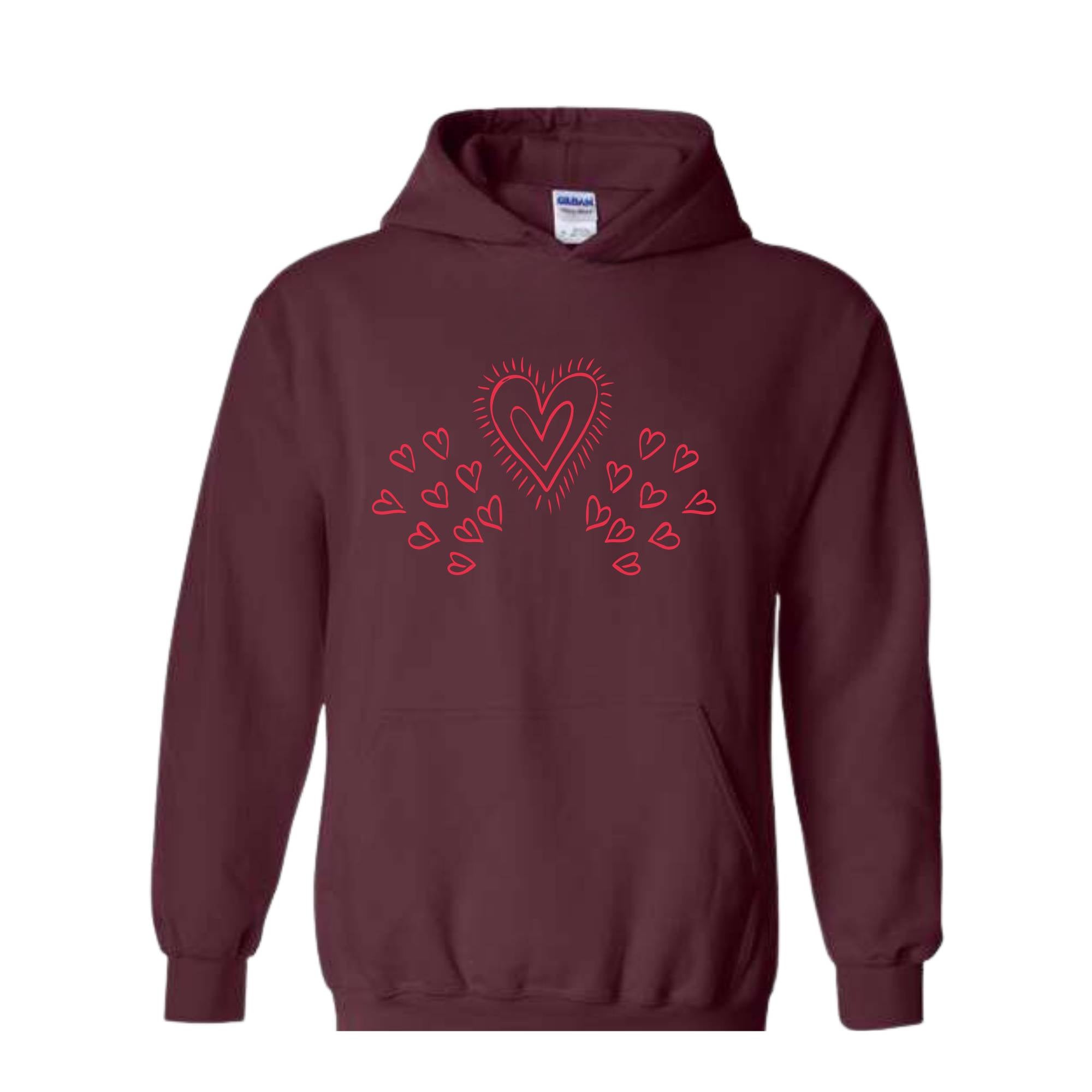 Heart Valentine Sweatshirt, Heart Hoodie, Ladies Valentine Day Sweatshirt, Gift for Girlfriend, Wife Gift Hoodie, Couple Sweatshirt