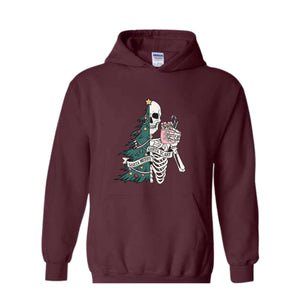 Sorta Merry Sorta Scary Sweatshirt, Christmas Skeleton Sweatshirt, Christmas Sweatshirt, Christmas Gifts, Christmas Tree Sweater