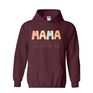 Custom Mama Easter Hoodie , Mama Hoodie With Kids Names, Happy Easter Hoodie , Personalized Easter Day Hoodie