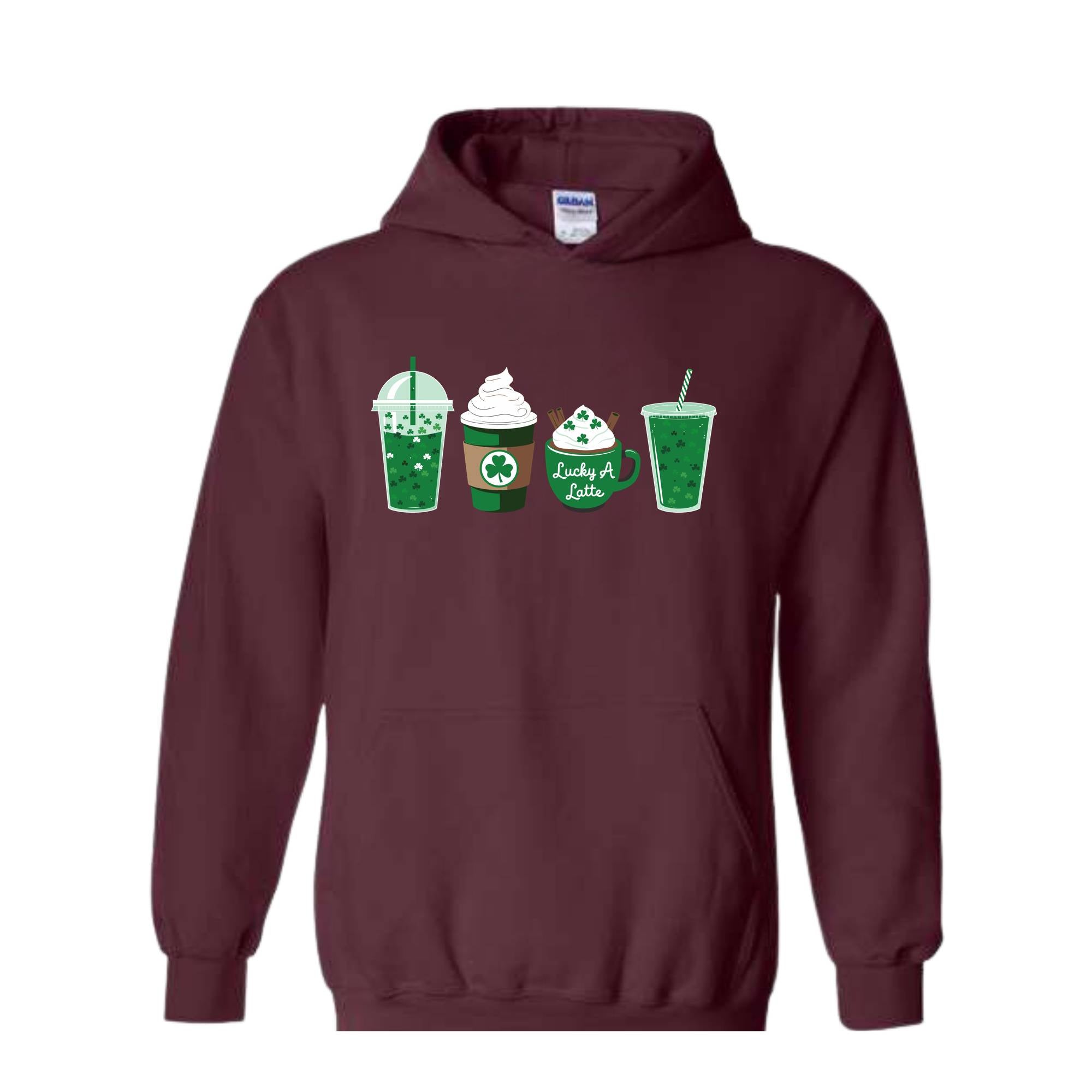 St. Patrick's Coffee Sweatshirt, Lucky Latte Hoodie, St Patrick's Day Hoodie, Funny St Patrick's Day Hoodie, Shamrock Hoodie, Lucky Hoodie