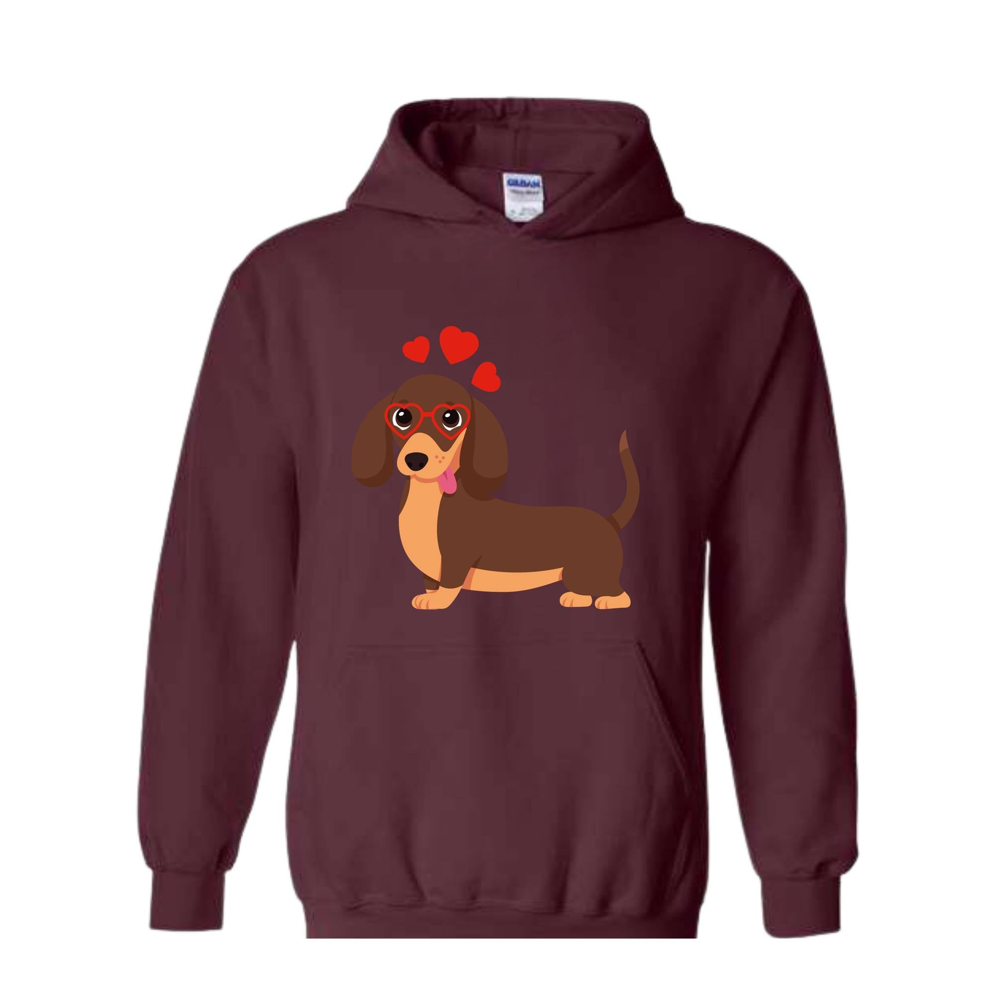 Valentine Dog Sweatshirt, Dog Lover Shirt,Valentines Day Dog Mom Shirt, Love Themed Weiner Dog Hoodie, Valentine Dog Sweatshirt