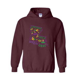 Louisiana Mardi Gras Hoodie , Mardi Gras Dead Sweater, Mardi Gras Carnival Drink Shirt, Fat Tuesday Sweatshirt, Orleans Sweatshirt