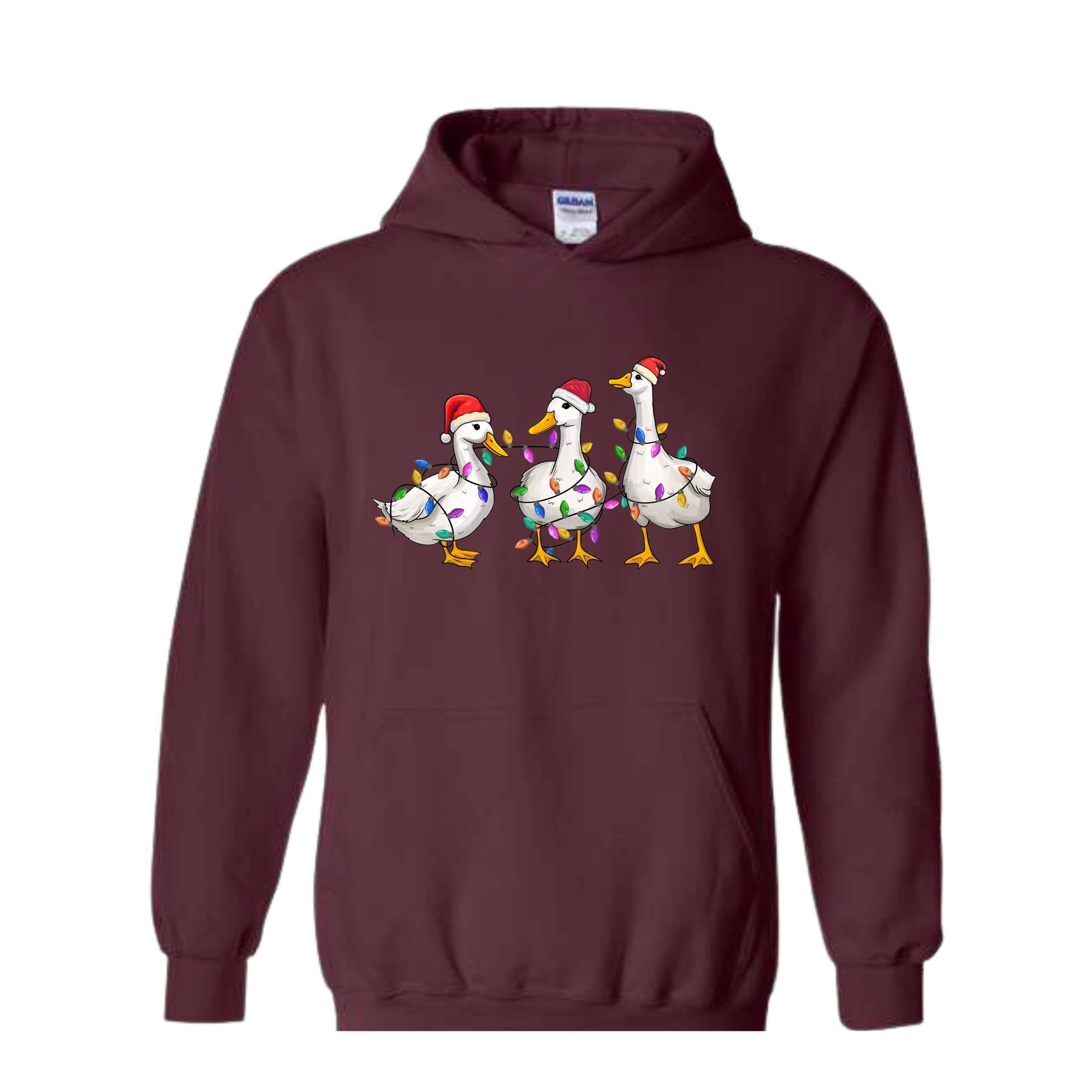 Duck Christmas Hoodie, Funny Animals Christmas, Farm Lover Gift, Funny Christmas Hoodie, Christmas Goose Hoodie