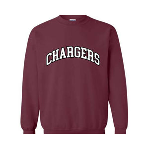 Team Mascot Sweatshirt, Chargers Team Sweatshirt, Chargers Team Spirit Sweatshirt, Chargers Fan Sweatshirt, Chargers School Sweatshirt