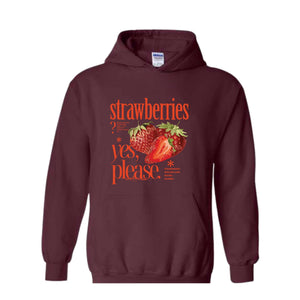 Retro Strawberry Forever Sweatshirt, Old School Hoodie , Yes Strawberries Crewneck, Strawberry Vintage Sweater, Cottagecore Hoodie