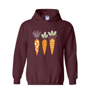 Easter Carrots Sweatshirt, Cute Easter Hoodie, Easter Hoodie, Rabbit Easter Hoodie, Happy Easter Day Gift, Cottagecore Easter Hoodie