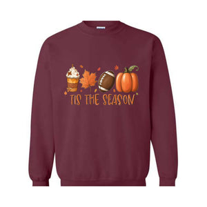 Tis' The Season Fall Sweatshirt, Fall Football Sweatshirt, Football Sweat, Halloween Sweatshirt, Game Day Halloween Gifts