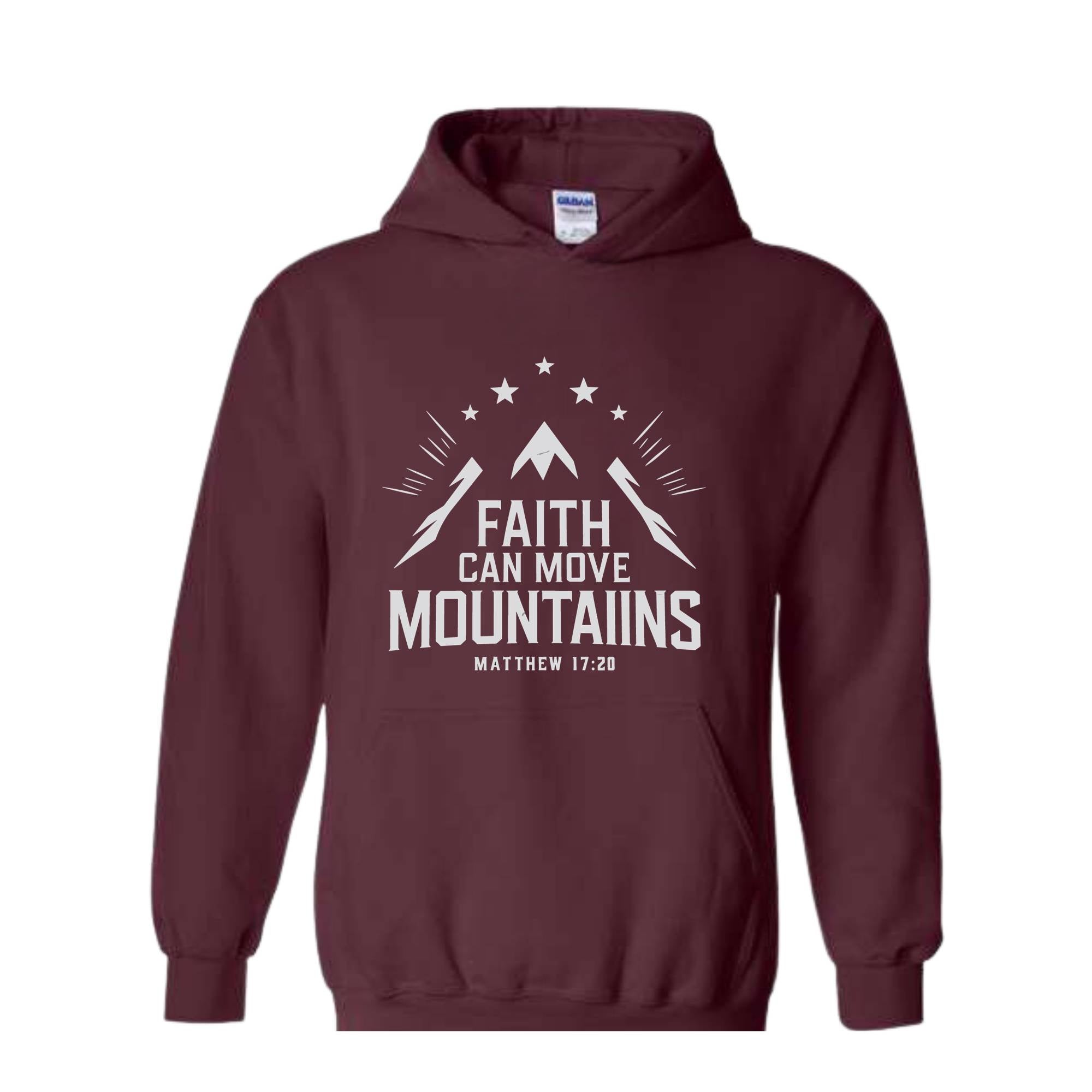 Religious Faith Can Move Mountains Sweatshirt, Faith Hoodie, Bibble Hoodie, Bible Verse Sweatshirt, Christian Sweatshirt, Religious Sweatsh