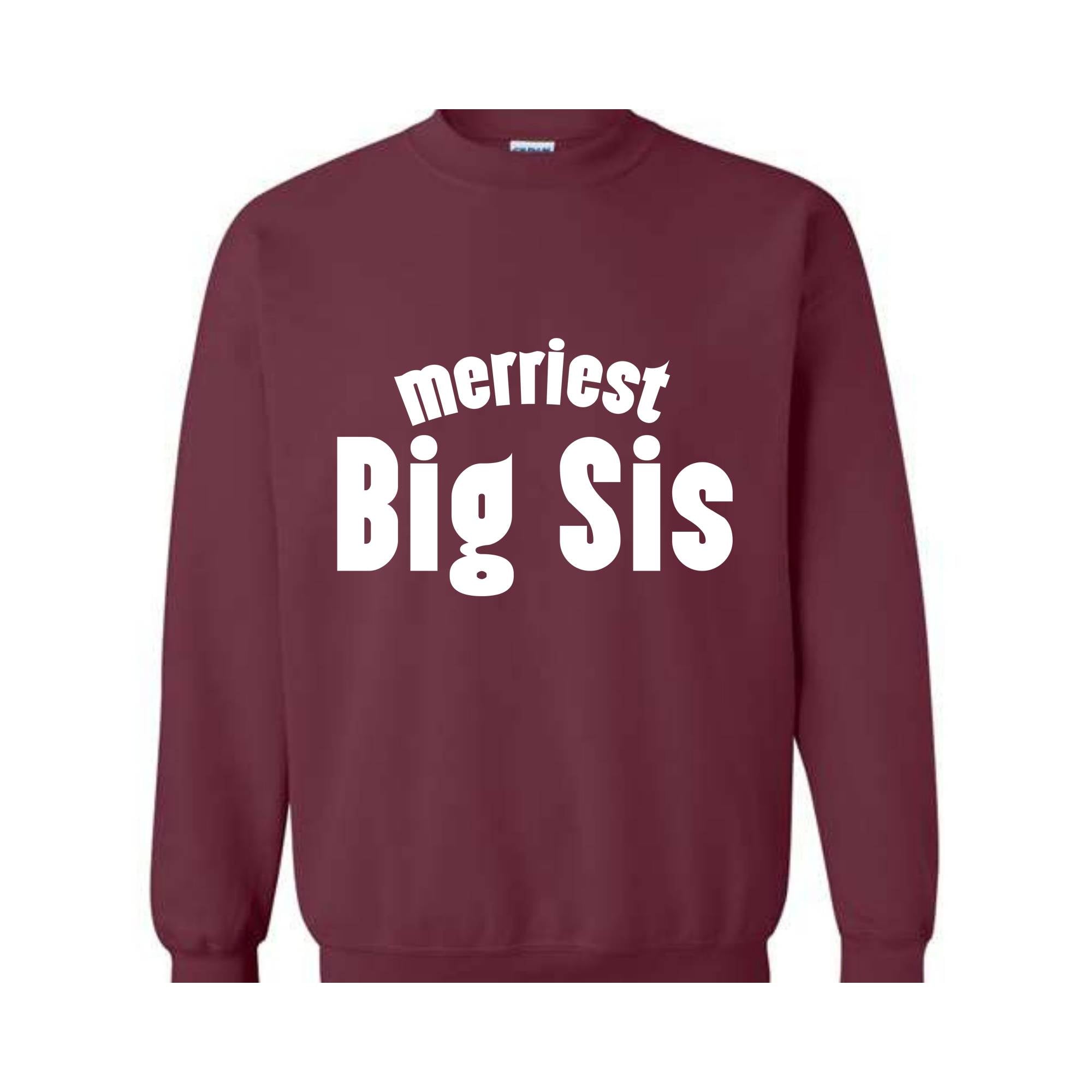 Merriest Big Sis Sweatshirt, Big Brother Hoodie, Little Sister Hoodie, Pregnancy Announcement Tee, Baby Announcement Hoodie