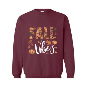 Fall Vibes Sweatshirt, Pumpkin Season Sweater, Thanksgiving Tshirt, Halloween Shirt, Fall Apparel, Autumn Sweat, Thanksgiving Gifts