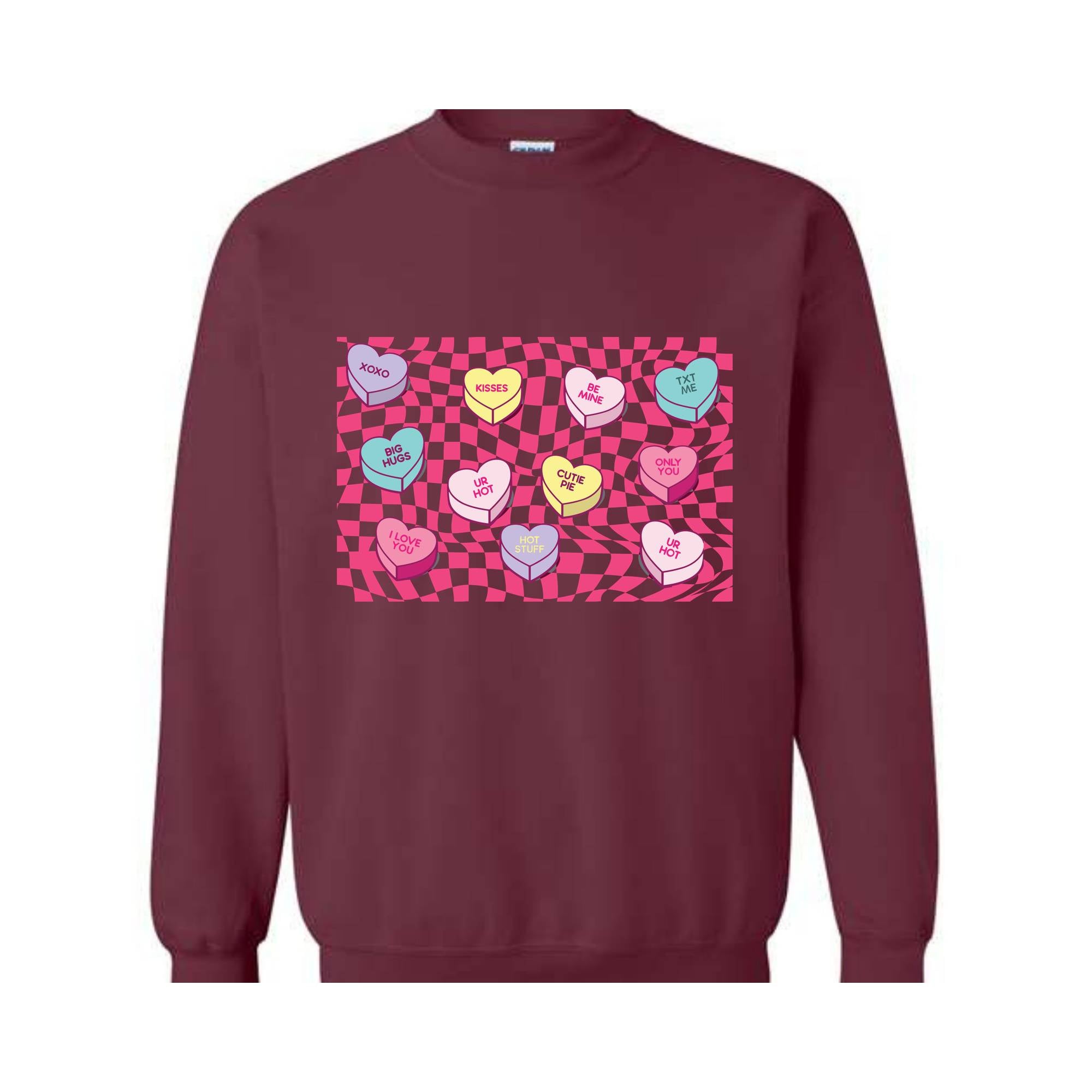 Valentines Conversation Hearts sweater,ValentineS Day Sweatshirt,Candy Hearts Sweatshirt,Conversation Hearts