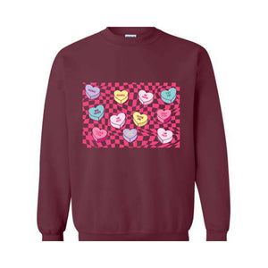 Valentines Conversation Hearts sweater,ValentineS Day Sweatshirt,Candy Hearts Sweatshirt,Conversation Hearts