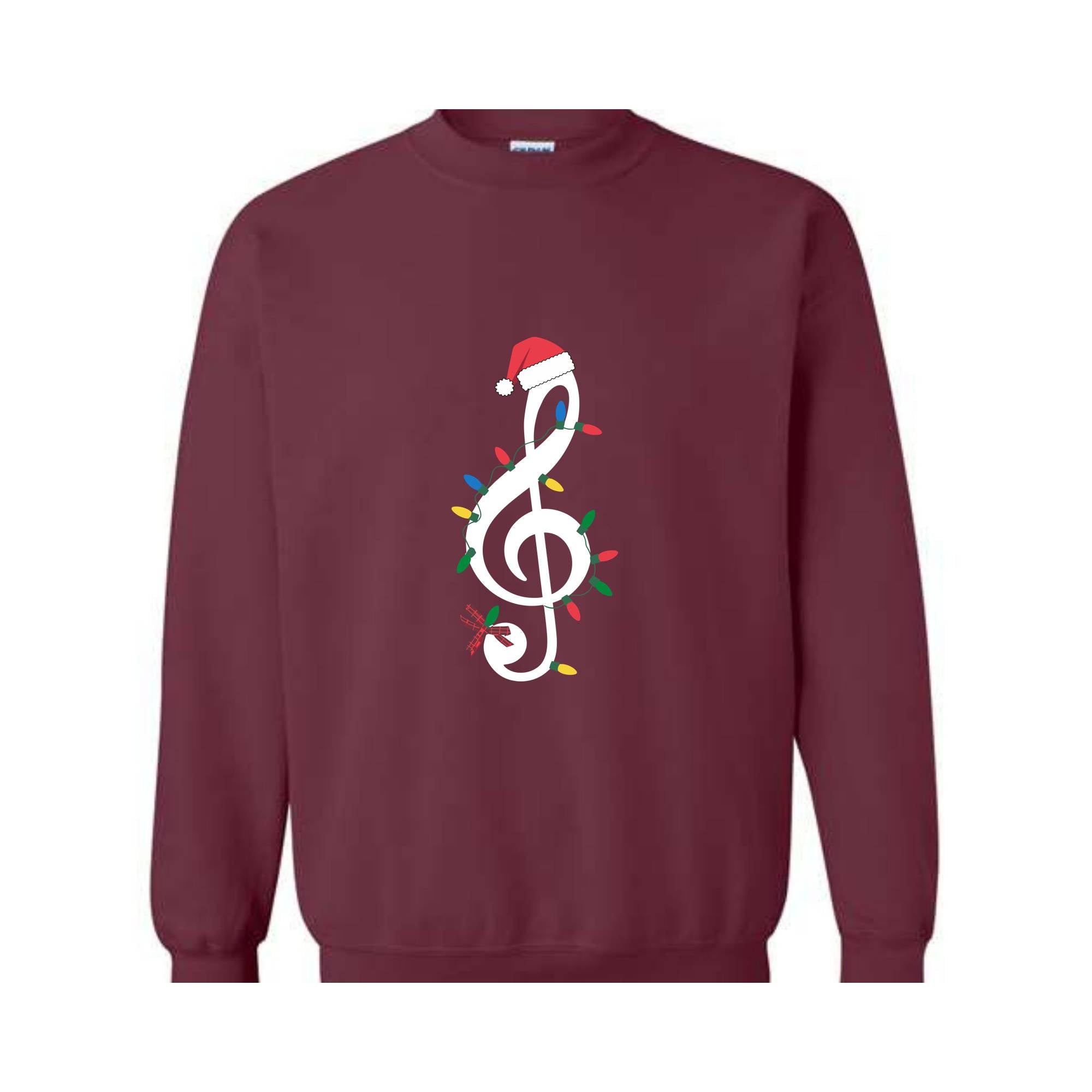 Music Christmas Lights Sweatshirt, Music Lover Hoodie, Instrument Christmas Hoodie, Musician Christmas Hoodie, Music Hoodie