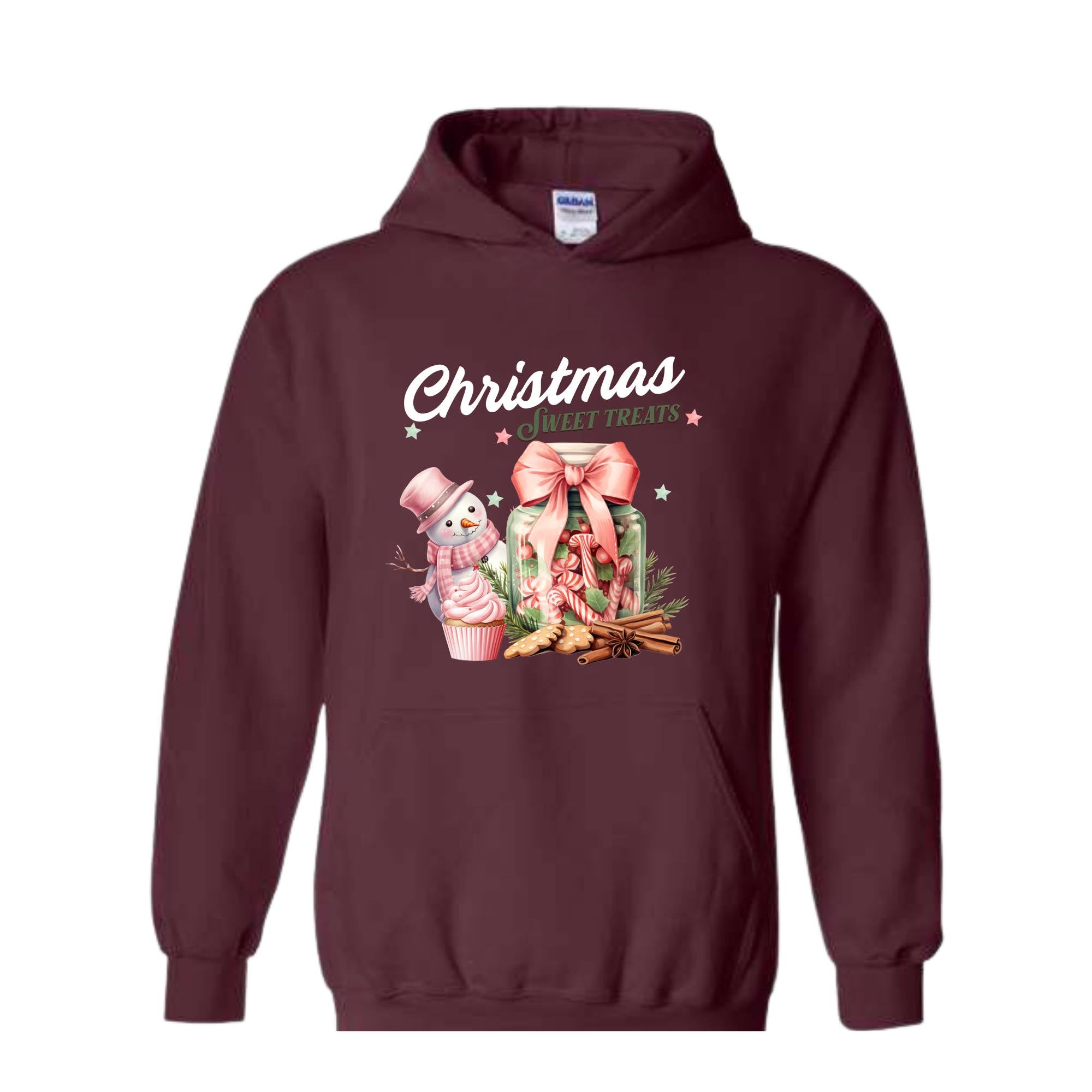 Christmas Sweat Treats Hoodie, Cute Christmas Hoodie, Christmas Gift, Christmas Party, Snowman Hoodie, Women Christmas