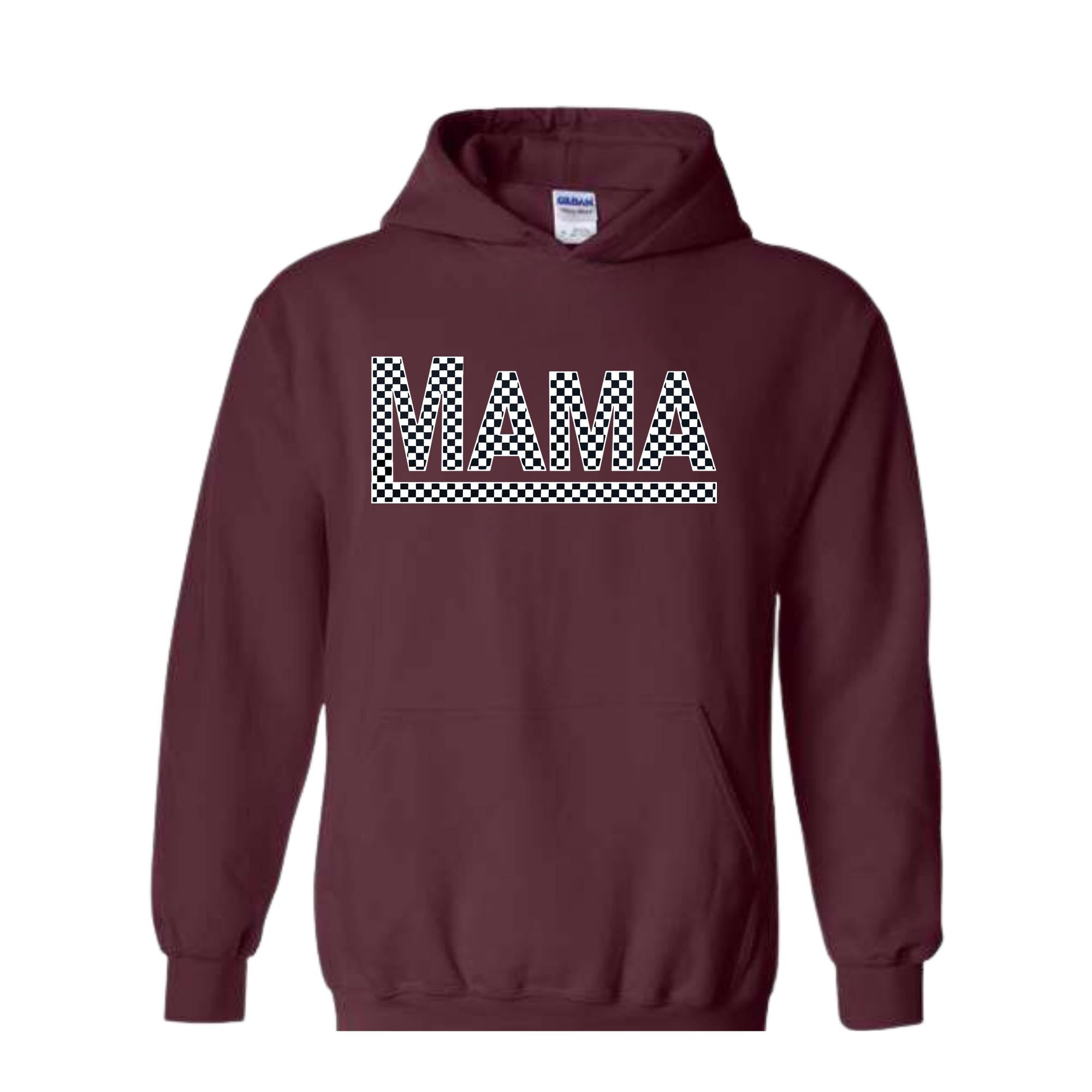 Checkered Mama Sweatshirt, Mom Hoodie, Mother's Day Gift, Cute Mom Hoodie, New Mom Hoodie, Best Mom Hoodie, Grandma Hoodie