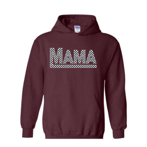 Checkered Mama Sweatshirt, Mom Hoodie, Mother's Day Gift, Cute Mom Hoodie, New Mom Hoodie, Best Mom Hoodie, Grandma Hoodie