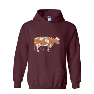 Christmas Cow Sweatshirt, Country Sweatshirt, Country Xmas Sweatshirt, Farm Christmas Sweatshirt, Cow Lover Sweatshirt, Christmas Gift