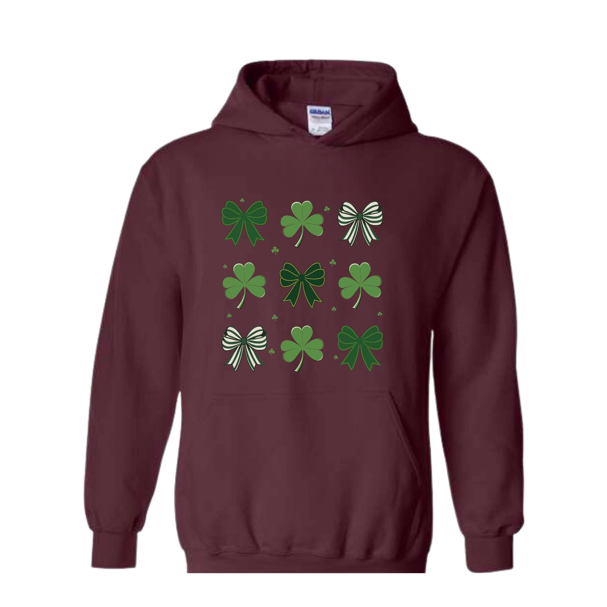 St Patrick's Day Bow Sweatshirt, St Patrick's Day Hoodie, Lucky Shamrock Hoodie, St Patricks Gift, St Patty's Hoodie, Irish Bow Hoodie