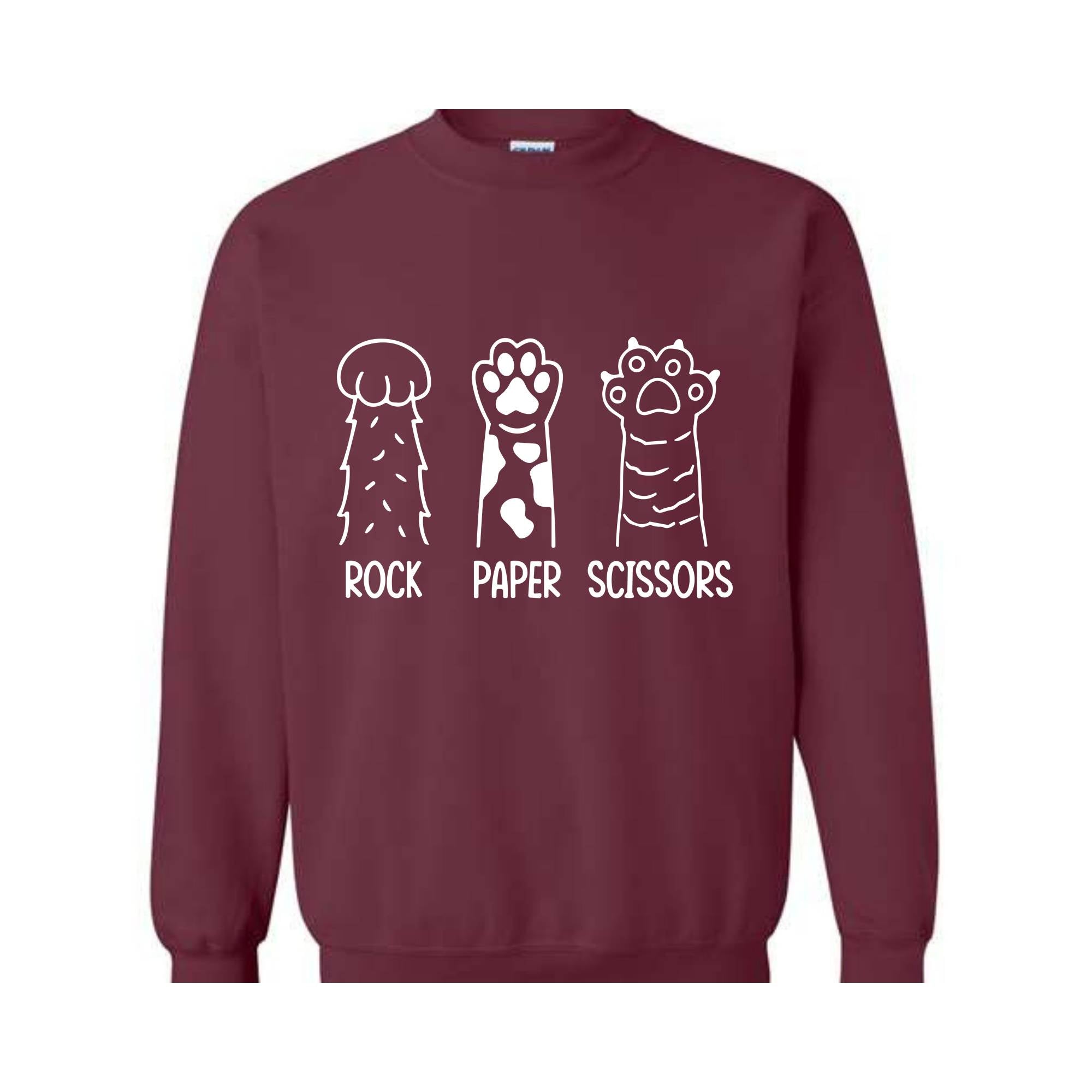 Rock Paper Scissors Sweatshirt, Funny Cat Paw sweatshirt, Gifts for Cat Lovers, Cat Owners sweatshirt, Cat Paws Sweatshirt