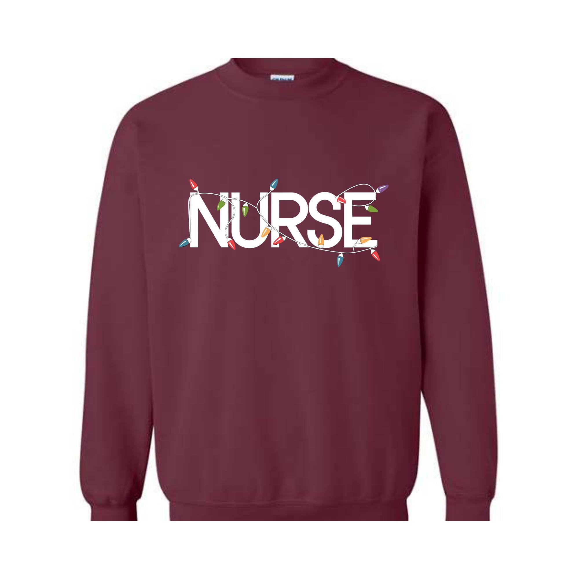 Christmas Nurse Sweatshirt, Christmas Nursing Hoodie, Nurse Life Hoodie, School Nurse Hoodie, Christmas Light Hoodie, Nurse Crew Tee